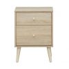 Modern Concise Decor End Side Table With 2-Drawer Nightstand