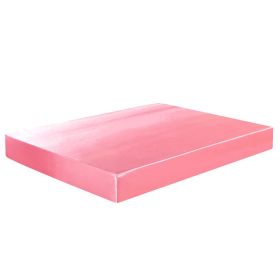 Soft Silky Satin Bed Sheet Set Pillowcase Solid Deep Pocket Flat Fitted Sheet (Color: pink, size: Full)