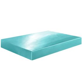 Soft Silky Satin Bed Sheet Set Pillowcase Solid Deep Pocket Flat Fitted Sheet (Color: Cyan, size: Queen)