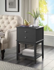 WOODEEM White Nightstand Bedrooms;  Large End Table for Living Room;  Bed Side Table with Drawers (Color: Black)