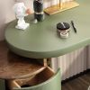 Modern Makeup Vanity Table With LED Lighted Mirror;  Dressing Table with Movable Tray Top;  4 Solid Wood Drawer;  Without Stool;  43"