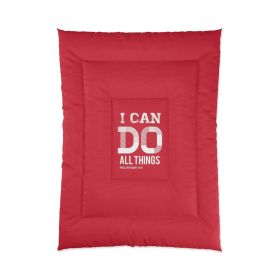 Bedding, Red And White I Can Do All Things Philippians 4:13 Graphic Text Style Comforter (size: 68x92)