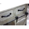 Wood and Metal Farmhouse Sliding Barn Door Accent Cabinet