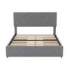 Full Size Upholstery Platform Bed with Four Drawers on Two Sides,Adjustable Headboard