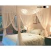 4 Corner Post Full Queen King Size Bed Mosquito Net-Black