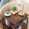 End table Side table with Charging Station; sofa side table with drawers;  bedside table for bedroom