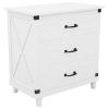 Modern Bedroom Nightstand with 3 Drawers Storage