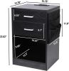 Nightstand with Charging Station and USB Ports;  End Side Table with 2 Wooden Storage Drawer & Open Shelf;  Bedside Stands Cabinet;  for Bedroom;  Liv