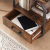 End table Side table with Charging Station; sofa side table with drawers;  bedside table for bedroom