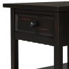 U-Can Classical Black&amp;White End Table with Open Styled Shelf Large Storage Space; Side Table Drawer with Metal Handles for Living Room