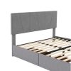 Full Size Upholstery Platform Bed with Four Drawers on Two Sides,Adjustable Headboard