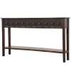 Rustic Entryway Console Table, 60" Long with two Different Size Drawers and Bottom Shelf for Storage