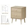 Modern Concise Decor End Side Table With 2-Drawer Nightstand