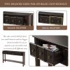 Rustic Entryway Console Table, 60" Long with two Different Size Drawers and Bottom Shelf for Storage