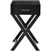 Modern Nightstand X-Shape Drawer Accent Side End Table