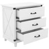 Modern Bedroom Nightstand with 3 Drawers Storage