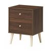 Modern Concise Decor End Side Table With 2-Drawer Nightstand