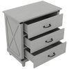 Modern Bedroom Nightstand with 3 Drawers Storage