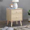 Modern Concise Decor End Side Table With 2-Drawer Nightstand