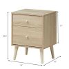 Modern Concise Decor End Side Table With 2-Drawer Nightstand