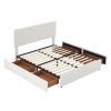 Full Size Upholstery Platform Bed with Four Drawers on Two Sides,Adjustable Headboard